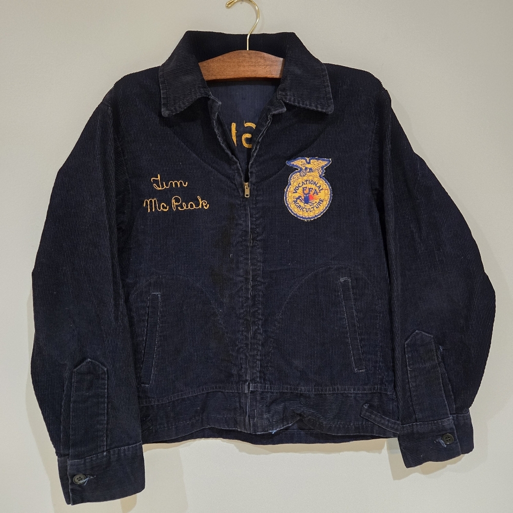 Vintage 70s FFA Agriculture Corduroy Chainstitch Jacket Size38 Pulaski Virginia